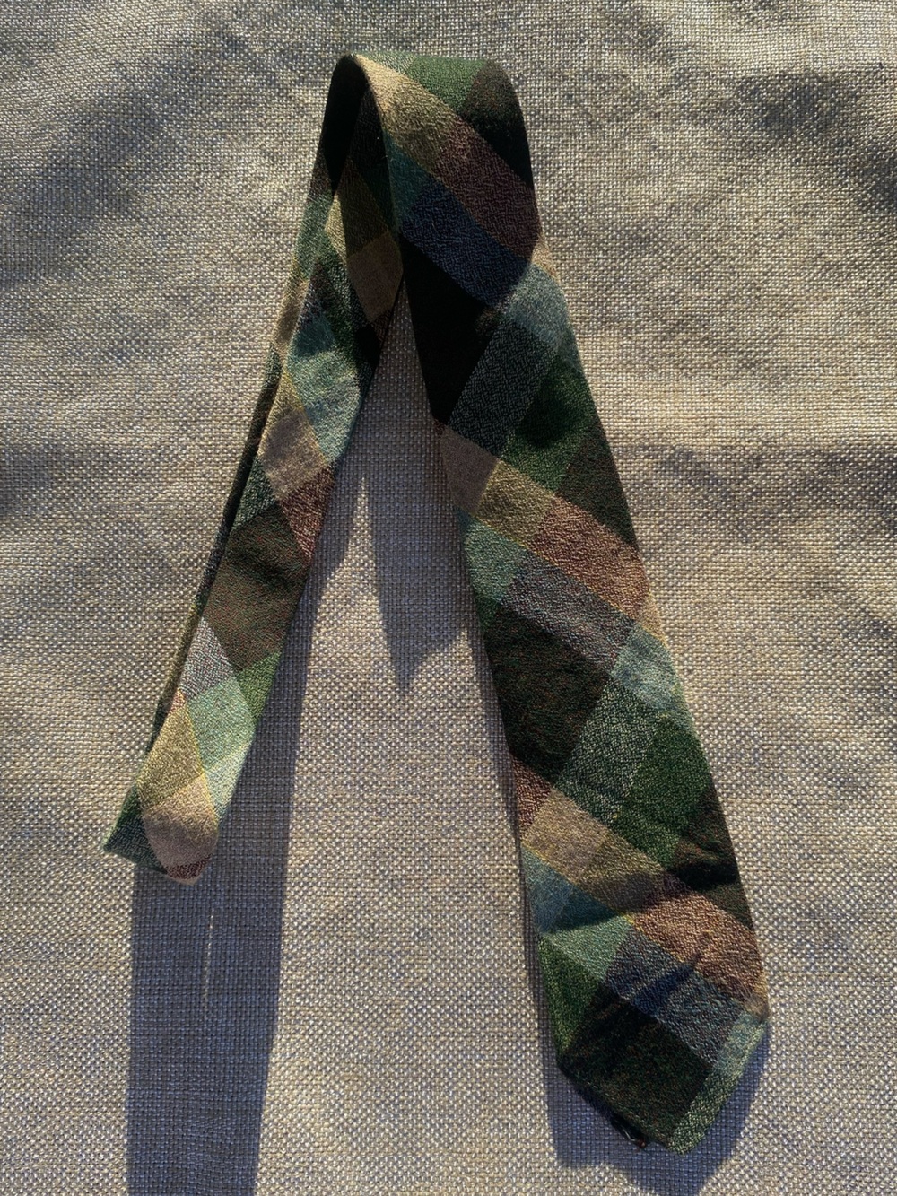 Vintage Classic Green Plaid Men's Tie - Stylish Patterned Neckwear Skinny Style